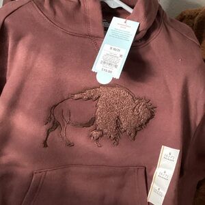 Bison Embroidered Hoodie Target NWT cat and jack